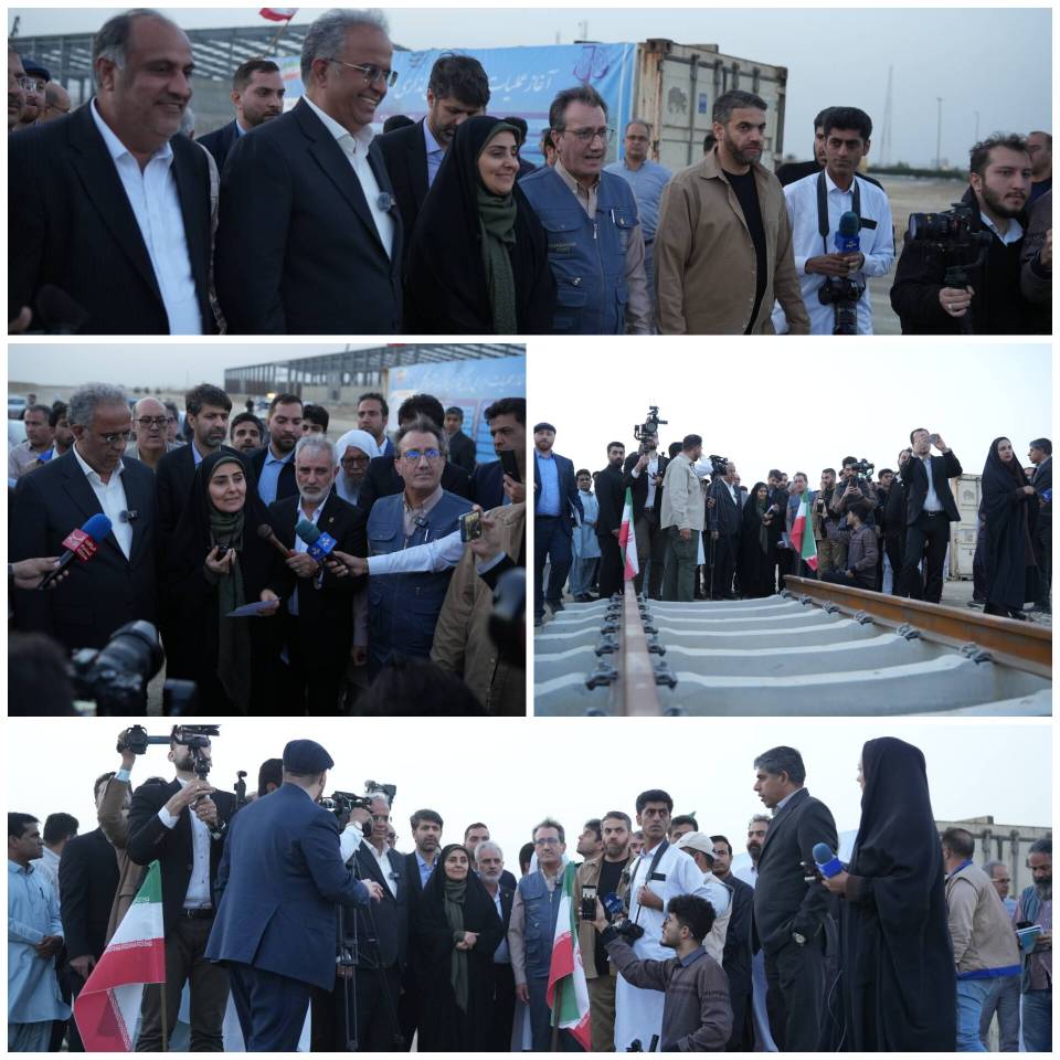 عملیات اجرایی ریل‌گذاری در بندر چابهار با حضور وزیر راه و شهرسازی آغاز شد